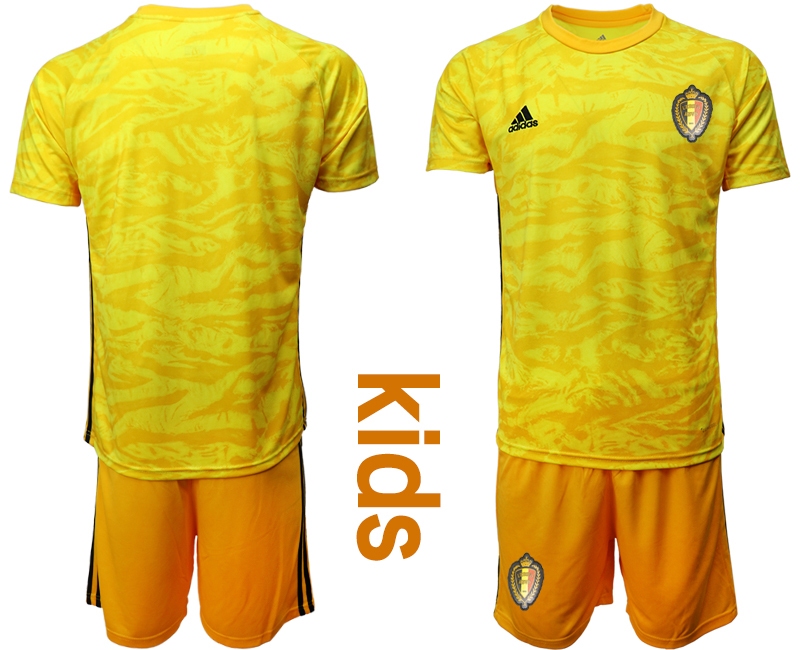 Youth 2021 European Cup Belgium yellow goalkeeper Soccer Jersey->belgium jersey->Soccer Country Jersey